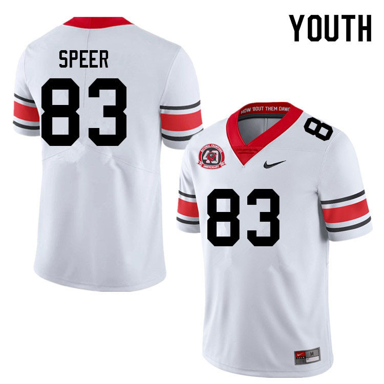 Youth #83 Cole Speer Georgia Bulldogs College Football Jerseys Sale-40th Anniversary
